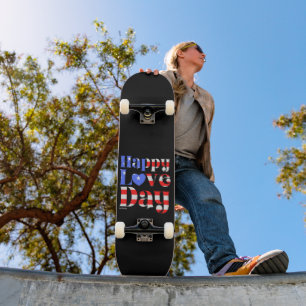 Skate FELIZ DIA DO AMOR bandeira americana