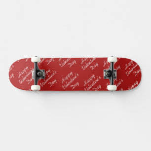 Skate Feliz Dia dos Namorados Padrão de Texto Elegante