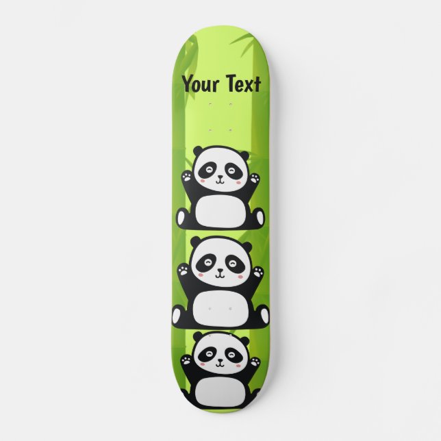 Skate Feliz Panda com Bamboo e Flor de Cereja (Frente)