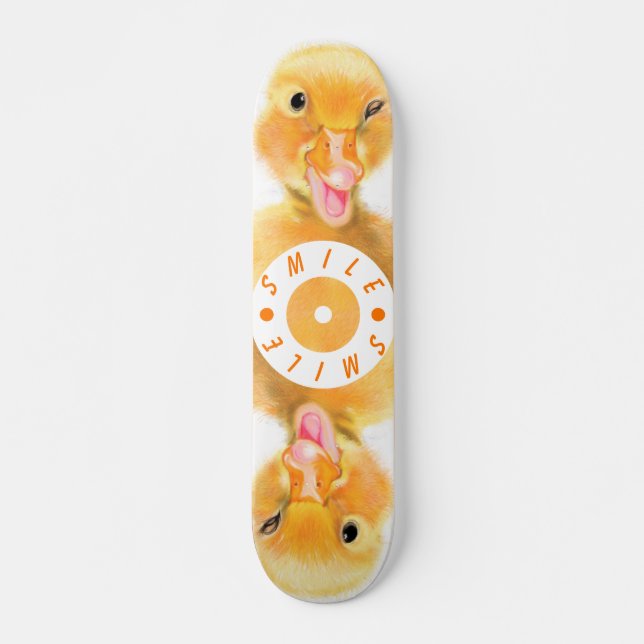 Skate Feliz Pato Amarelo Pato Pato Smilha Engraçado Pres (Frente)