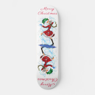 Skate Feliz Snowman e Girl Dance Tango Festa de Natal