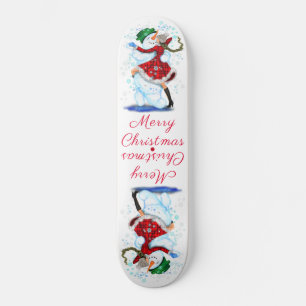 Skate Feliz Snowman e Girl Dance Tango no Natal