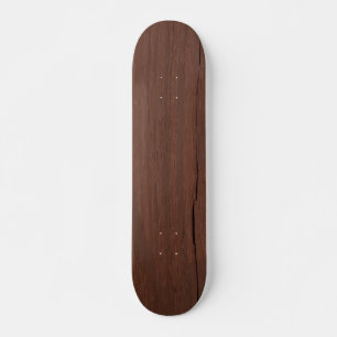 Skate Fenda de Madeira Escura Design de Rua Minimalista