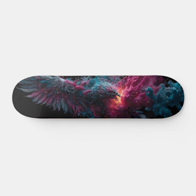 Skate Fênix Ressurgindo em uma Explosão de Cores Vibrant (Horz)