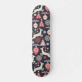 Skate Feriado de Padrão de Natal Retroativo da Vintage