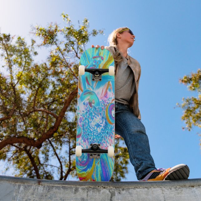 Skate Fesestivo Chartreuse e Blue Dahlia Flores (Ao ar livre 1)