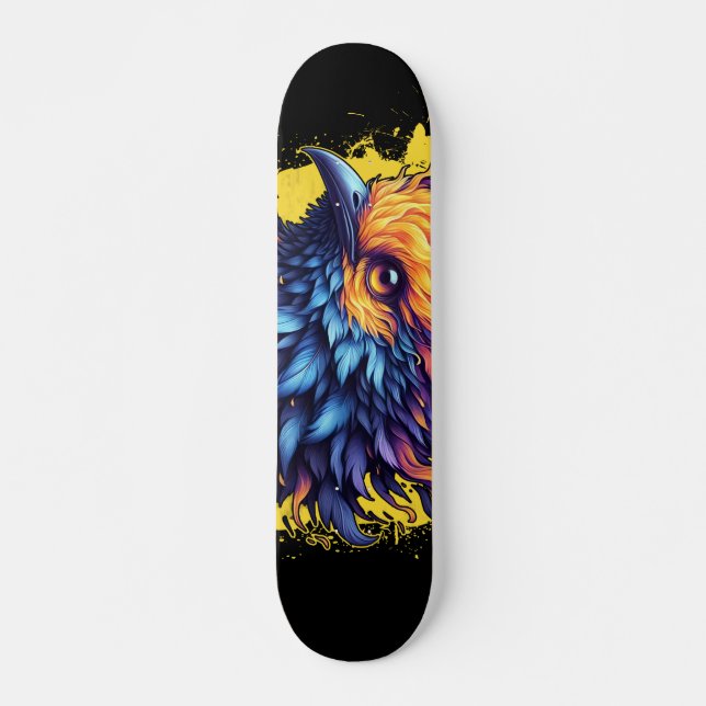 Skate Fiery Phoenix Bird Art (Frente)