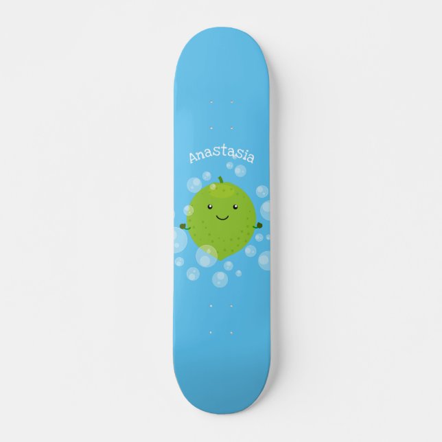 Skate Figura de desenho animado das bolhas de limão verd (Frente)