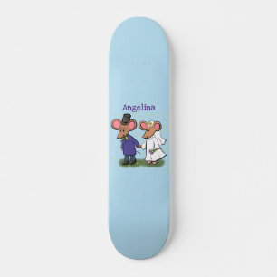 Skate Figura de desenho animado do casal do mouse