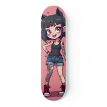 Fille aux tatouages style cartoon