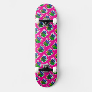 Skate Fique alto Grafite Neon Trabalho de arte
