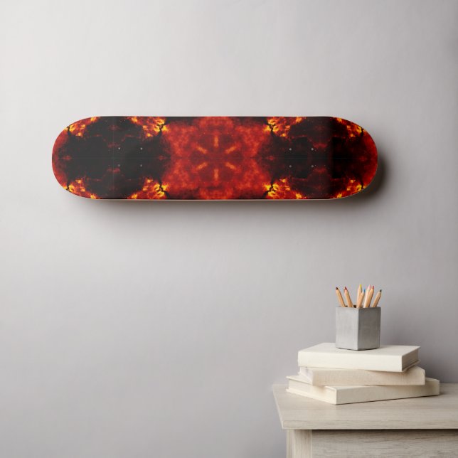Skate Flaming Snowflake Gradioscópio Laranja (Arte de parede (Horz))