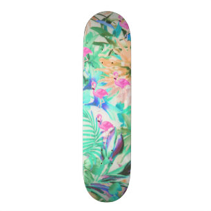 Skate Flamingo floral do rosa tropical moderno da