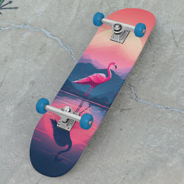 Skate Flamingo Moderno e Brilhante Brilhante