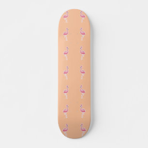 Skate flamingo rosa em laranja claro
