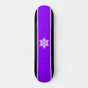 Skate Flocos de neve com faixas brancas, pretas e brilha