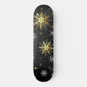 Skate Flocos de neve do Ouro Xmas em preto