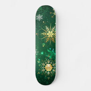 Skate Flocos de neve do Ouro Xmas em segundo plano