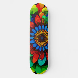 Skate Flor Arco-Íris Colorida 104