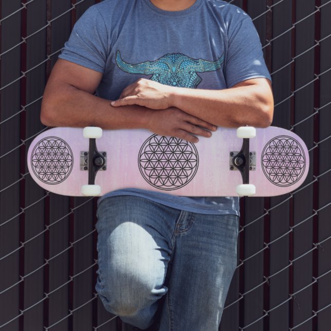 Skate FLOR DA VIDA - Símbolo de Geometria Sagrado 1 (Ao ar livre 3)