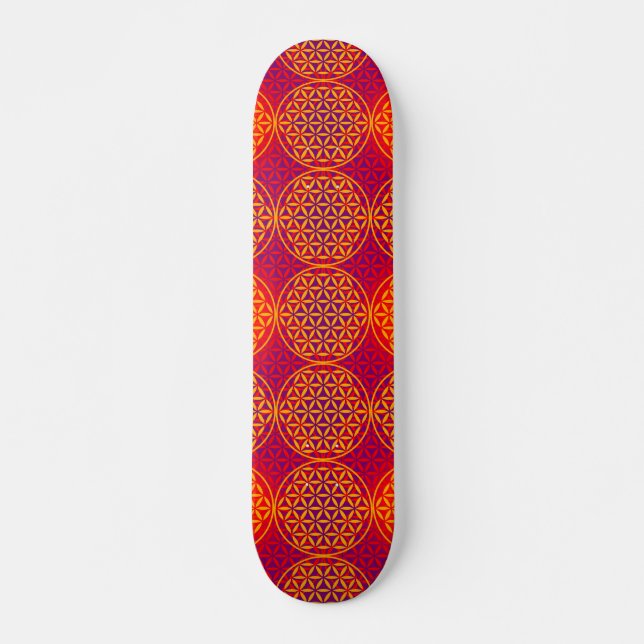 Skate Flor da vida - teste padrão do selo - rosa (Frente)