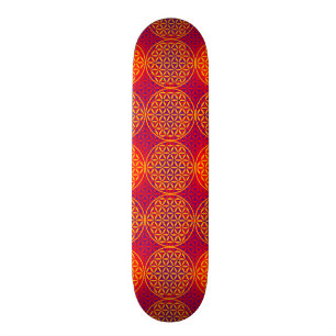 Skate Flor da vida - teste padrão do selo - rosa
