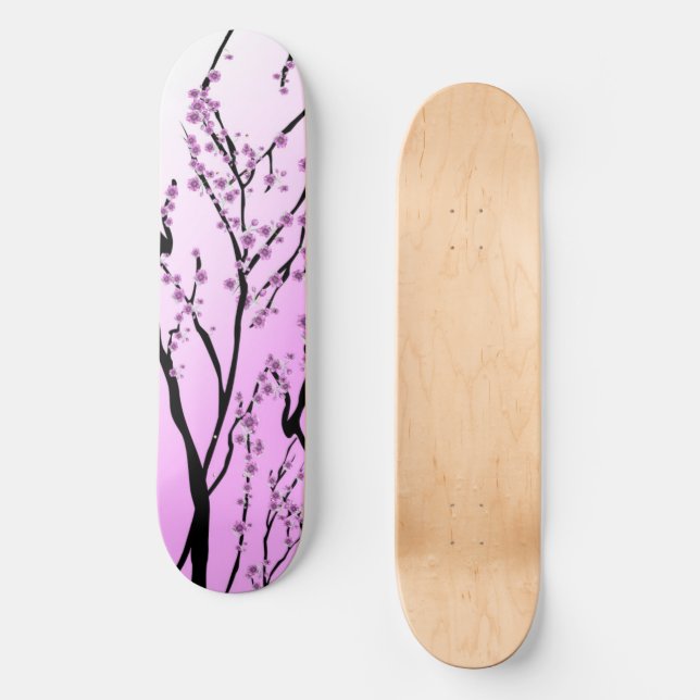Skate Flor de Cereja Rosa Japonês (Frente)