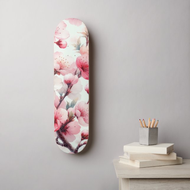 Skate Flor de Cerejeira (Arte de parede)