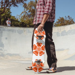 Skate Flor de Laranja Estilizada em Retro