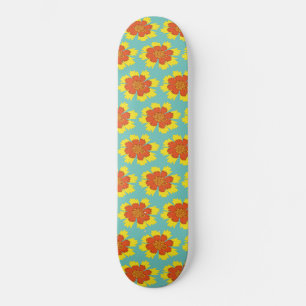 Skate Flor de mandioca amarela e laranja