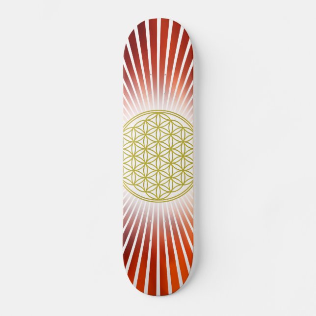 Skate Flor de Vida / Blume des Lebens - raios brancos (Frente)