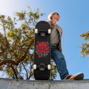 Skate Flor estético vermelho