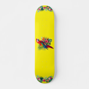 Skate Flor tropical de arara vermelha