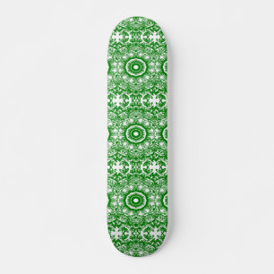 Skate Flor verde e branco