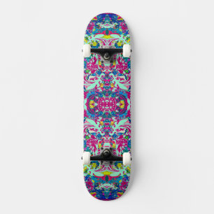Skate Floral abstrato colorido vintage