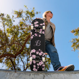 Skate Floral Cereja Blossom Monograma Cor-de-rosa