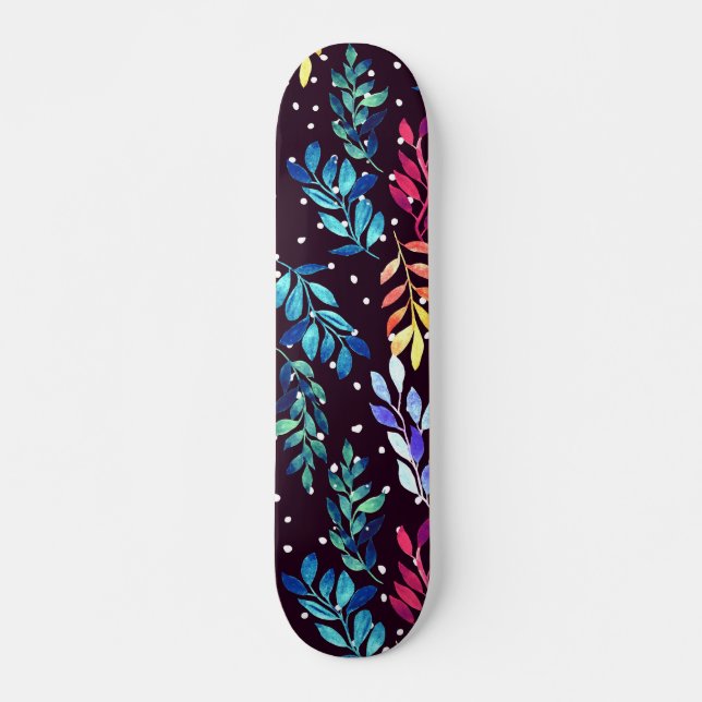 Skate Floral de Aquarela (Frente)