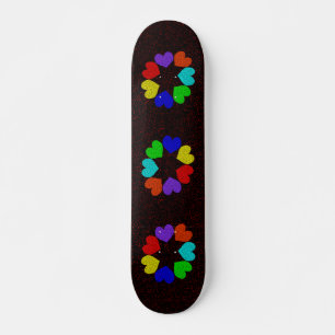 Skate floral dos corações do amor do arco-íris