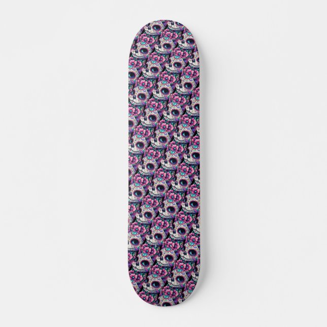 Skate Floral Feline Dia de los Muertos (Frente)