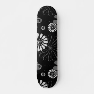 Skate Floral Retro Preto e Branco