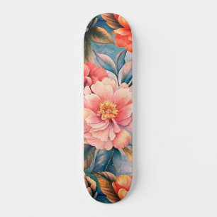 Skate Floral Vintage Rosa e Bege