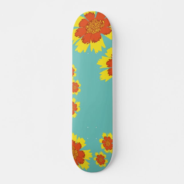 Skate Flores amarelas e laranja-acastanhadas (Frente)
