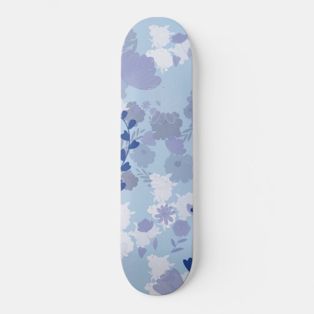 Skate Flores Azuis (Frente)