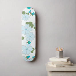 Skate Flores Azuis, Padrão Floral, Padrão De Flores