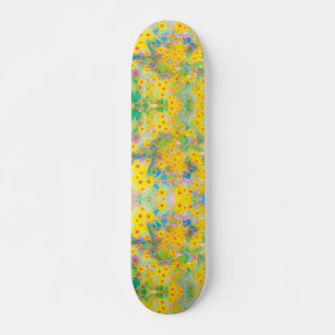 Skate Flores bonito Amarelo e Vermelho com Turquesa