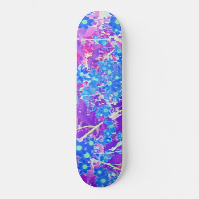Skate Flores bonito de Azul Violeta e Verde limão (Frente)