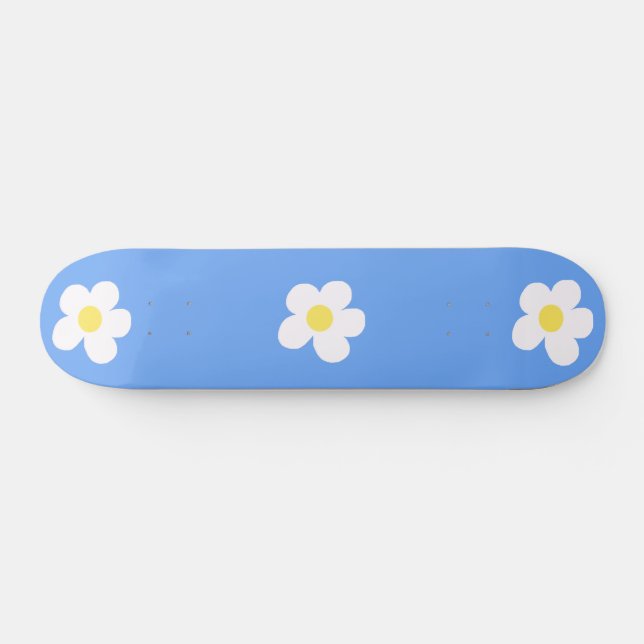 Skate Flores Brancas no Fundo Lilac (Horz)