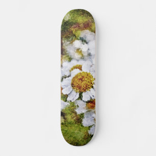 Skate Flores Brancas - Painéis de Arte