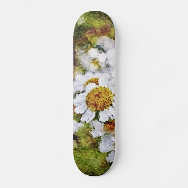 Skate Flores Brancas - Painéis de Arte (Frente)