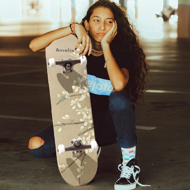 Skate Flores Brancas Personalizadas (Criador carregado)